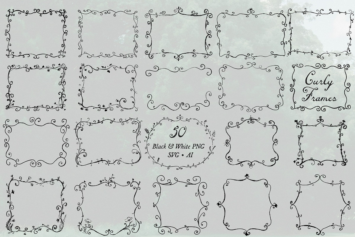 Curly Frames: Whimsical Borders, an Object Graphic by lerinartstudio (Photo 11 of 12)