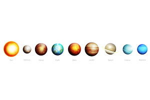 Solar system planets and sun vector, an Education Illustration by Yayasya