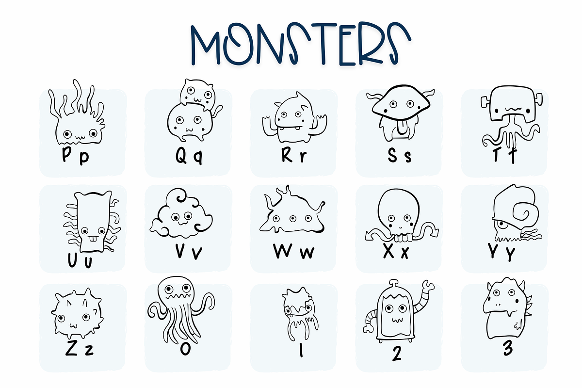 MONSTERS| Symbols Fonts, a Symbol Font by Sirinart (Photo 3 of 7)