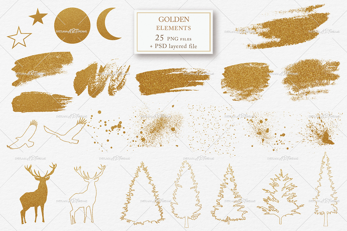 Winter Forest Mountain Gold, an Object Graphic by svetlanaARTdreams (Photo 13 of 16)