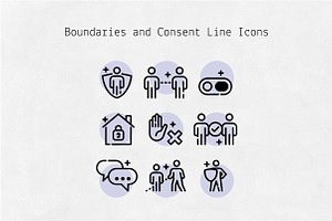 Boundaries & consent Line Icons, an Outline Icon by Lyolya Profitrolya