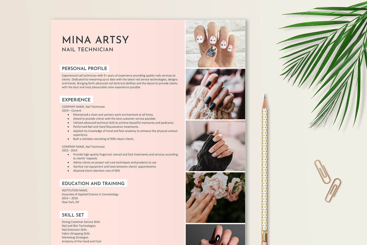 Nail Technician Resume Template, a Resume Template by Stanin Studio (Photo 3 of 10)