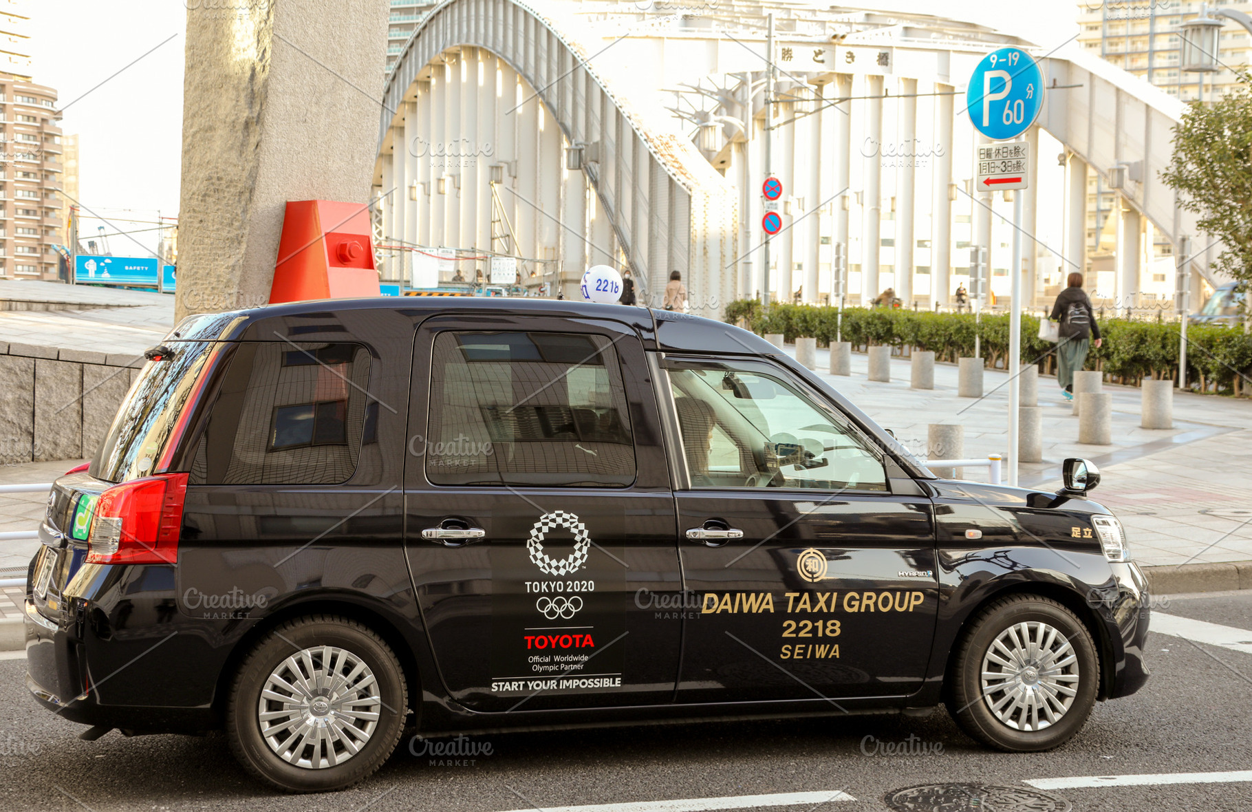 Taxi car on the street in Tokyo, a Transportation Photo by BOOCYS