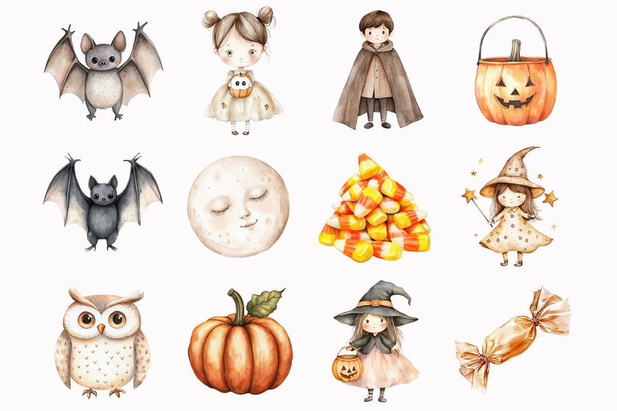 Neutral Halloween Clipart, an Illustration by Design Market (Photo 3 of 5)