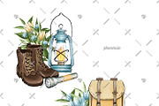 Wanderlust Watercolor Cliparts, an Illustration by Phantasia Design (Thumbnail 5 of 8)