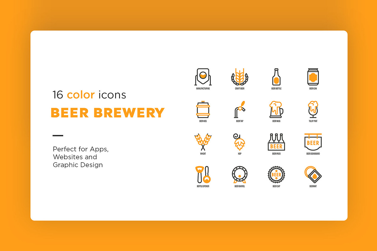 Beer Brewery | 32 Icons Set, an Outline Icon by Marina Silence (Photo 4 of 17)