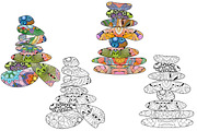 Sea stone pyramids for coloring, an Object Illustration by Watercolor fantasy (Thumbnail 6 of 8)