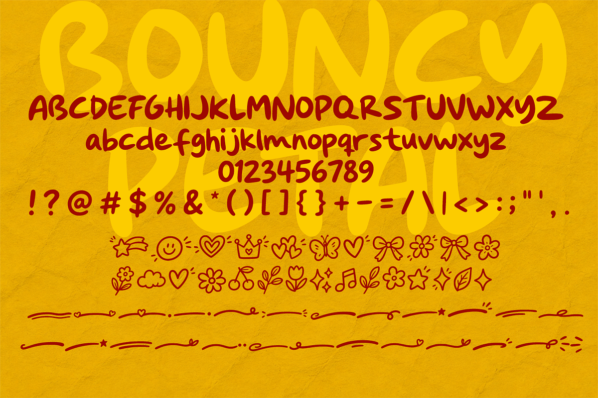 Bouncy Petal handwritten, a Handwritten Font by cocodesign (Photo 10 of 10)