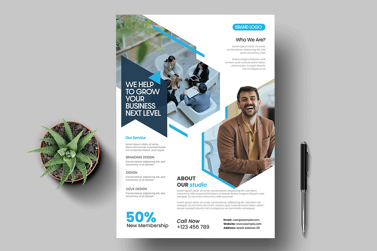 Corporate Business Flyer Poster, a Flyer Template by MightyDesign (Photo 1 of 6)