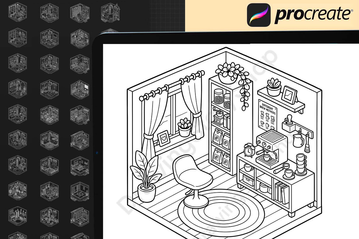 65 Procreate Isometric Stamps, a Brush Add-On by DrawingStoryShop (Photo 3 of 6)