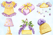 Yellow Light Lilac Baby Nursery PNG, an Illustration by Craft Nest (Thumbnail 4 of 6)