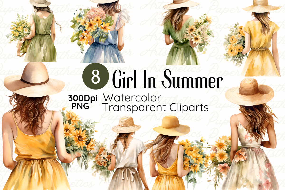 Summer Clipart Watercolor Png, A Decorative Illustration By Paper 