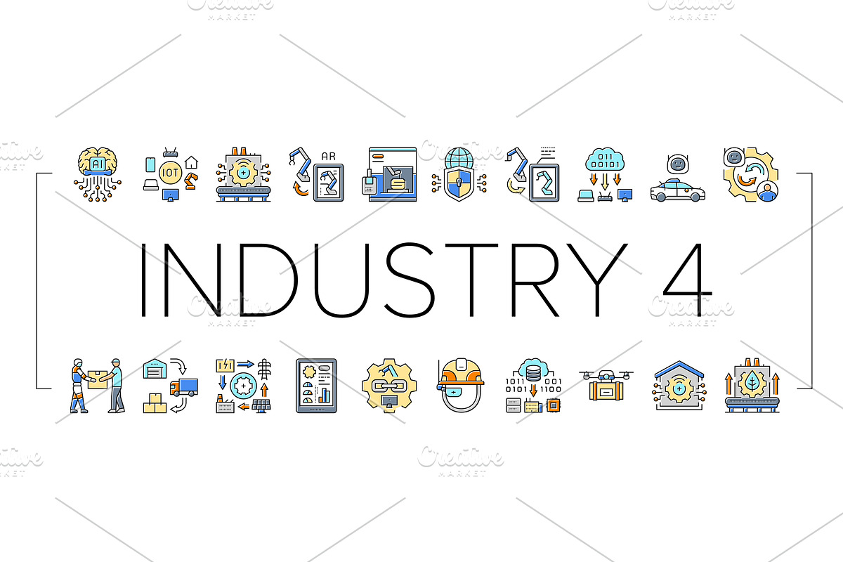 industry 4.0 automation robotics, an Illustration by pikepicture
