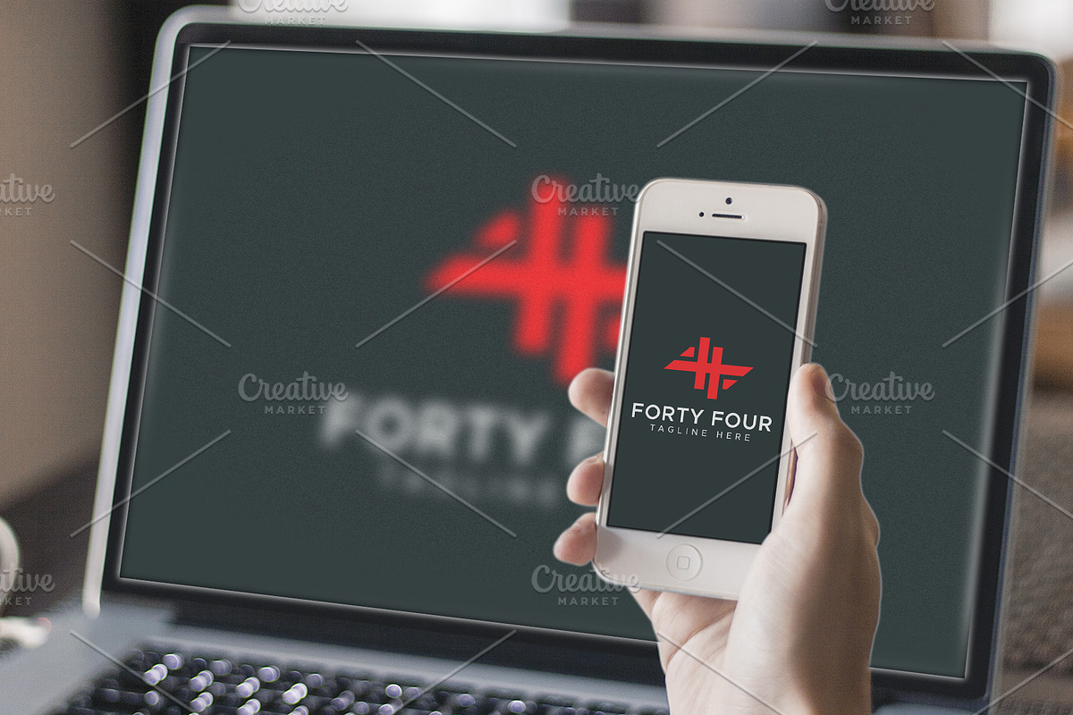 Number 44 logo design template, a Branding & Logo Template by Amadul11 (Photo 4 of 4)