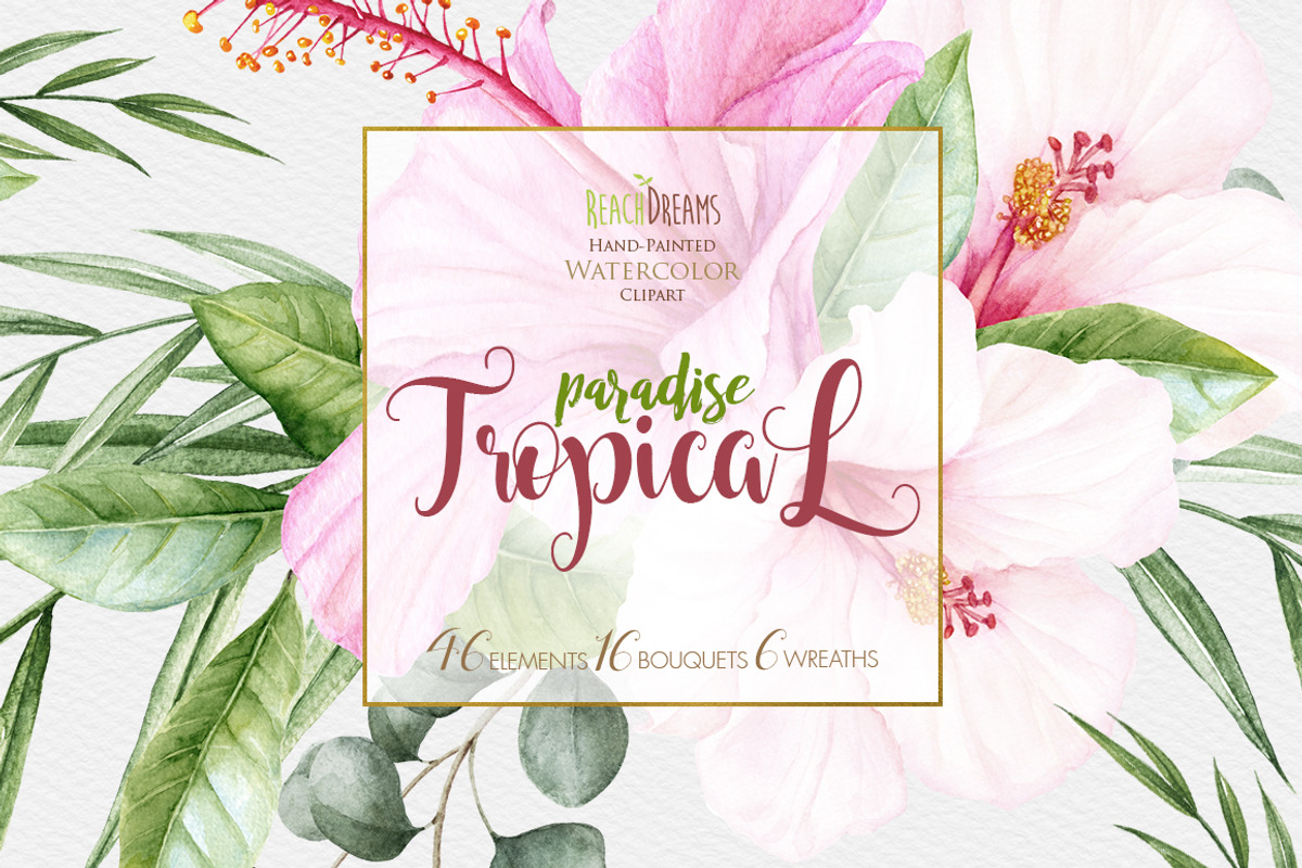 Tropical watercolor collection, a Decorative Illustration by ReachDreams (Photo 6 of 6)