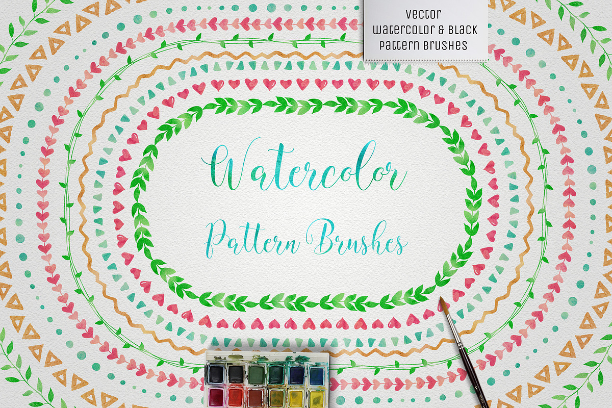 Watercolor Pattern Brushes preview 2