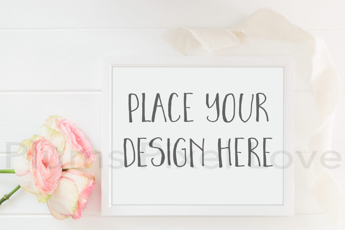 2 Floral Frame Flatlay Mockups, a Print Template by Plums Pixel Love (Photo 2 of 3)