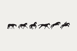 Horse Silhouette Vector Drawings