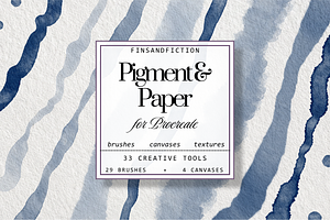 Pigment & Paper Brushes Procreate, a Brush Add-On by Fins and Fiction