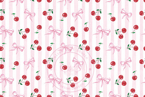 Cherry Gift Bag and Card Set - Pink, an Illustration by Celine Gift Studio