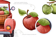 Watercolor Apple Clipart PNG Set (36, a Food Illustration by Mespilia (Thumbnail 2 of 5)