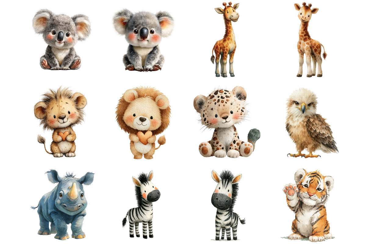 Safari Animals Clipart, an Illustration by DreamArtGraphic (Photo 2 of 4)