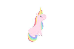 Lovely Unicorn Character, Cute