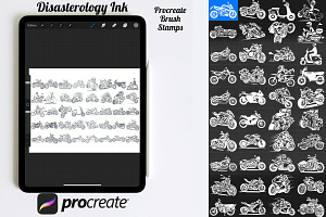 Motorbike Silhouette Set 1 Procreate