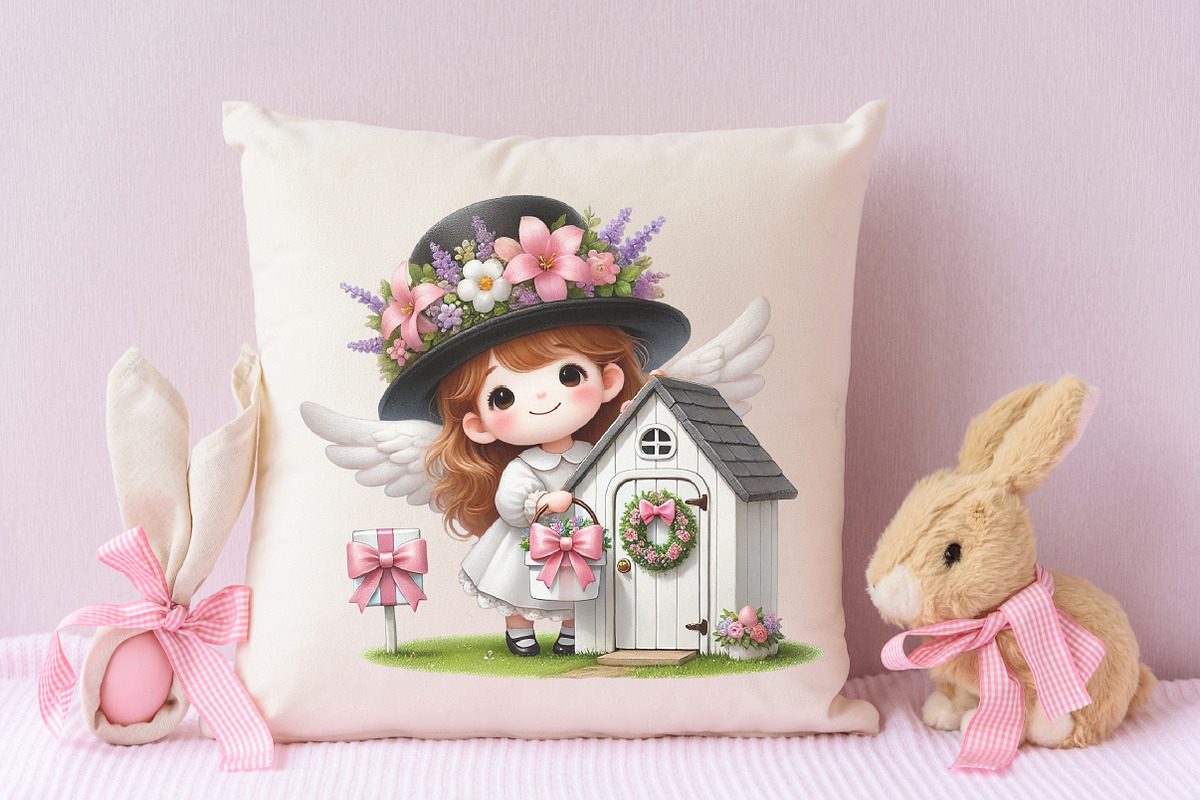 Easter day peeking angel clipart, an Illustration by RobertsArt (Photo 2 of 7)