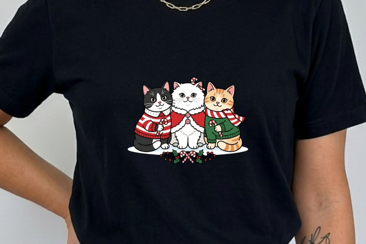 Christmas Cat Groups Clipart Bundle, a Seasonal Illustration by Tanya Kart (Photo 3 of 10)