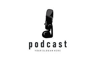Microphone logo design for podcast, a Branding & Logo Template by Maylianaw28