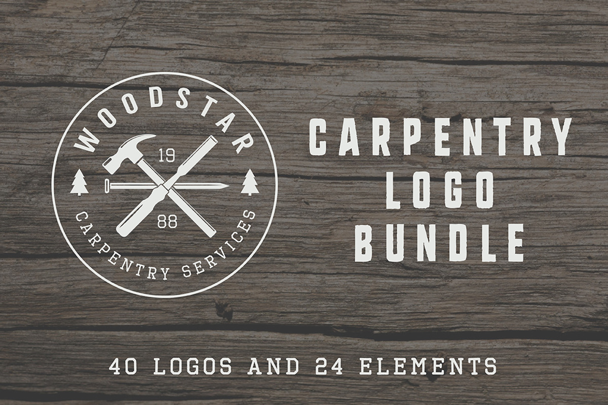 Set of vintage carpentry logos, a Branding & Logo Template by AkimD (Photo 1 of 8)