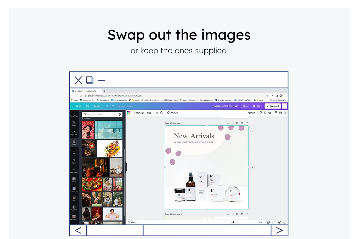 Wellness Instagram Feed Canva, a Social Media Template by Cultive Creative (Photo 7 of 13)