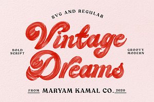 Vintage Dreams Modern Groovy Font, a Script Font by ReveryWorks