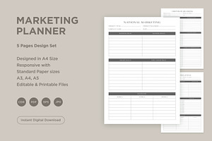 Marketing Planning Pages Set V-13