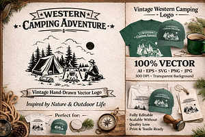 Western Camping Adventure, an Illustration by Casa Mandarina