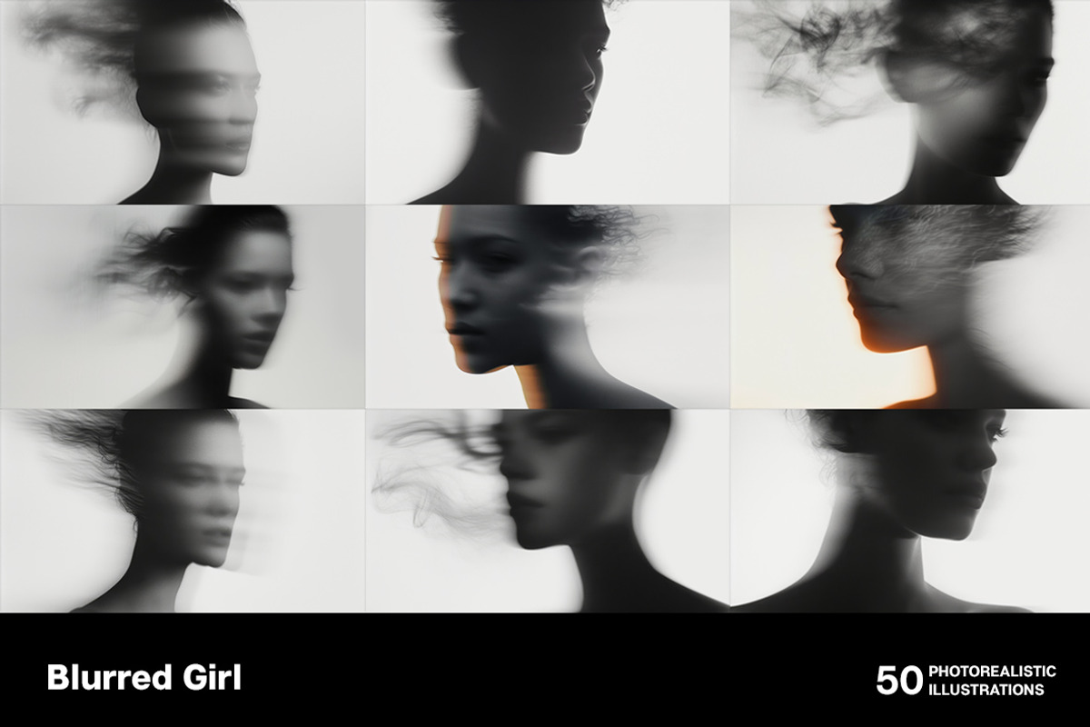 Blurred girl. 50 images, a Person Illustration by Handmadefont (Photo 2 of 12)