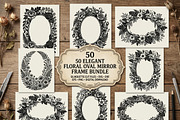 50 Elegant Floral Oval Mirror Frame, a Decorative Illustration by Amazin_art (Thumbnail 1 of 29)