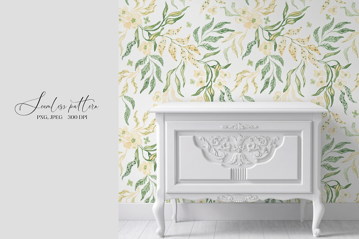 Spring Garden Botanicals Pattern, a Pattern Graphic by SirenaArt (Photo 3 of 18)