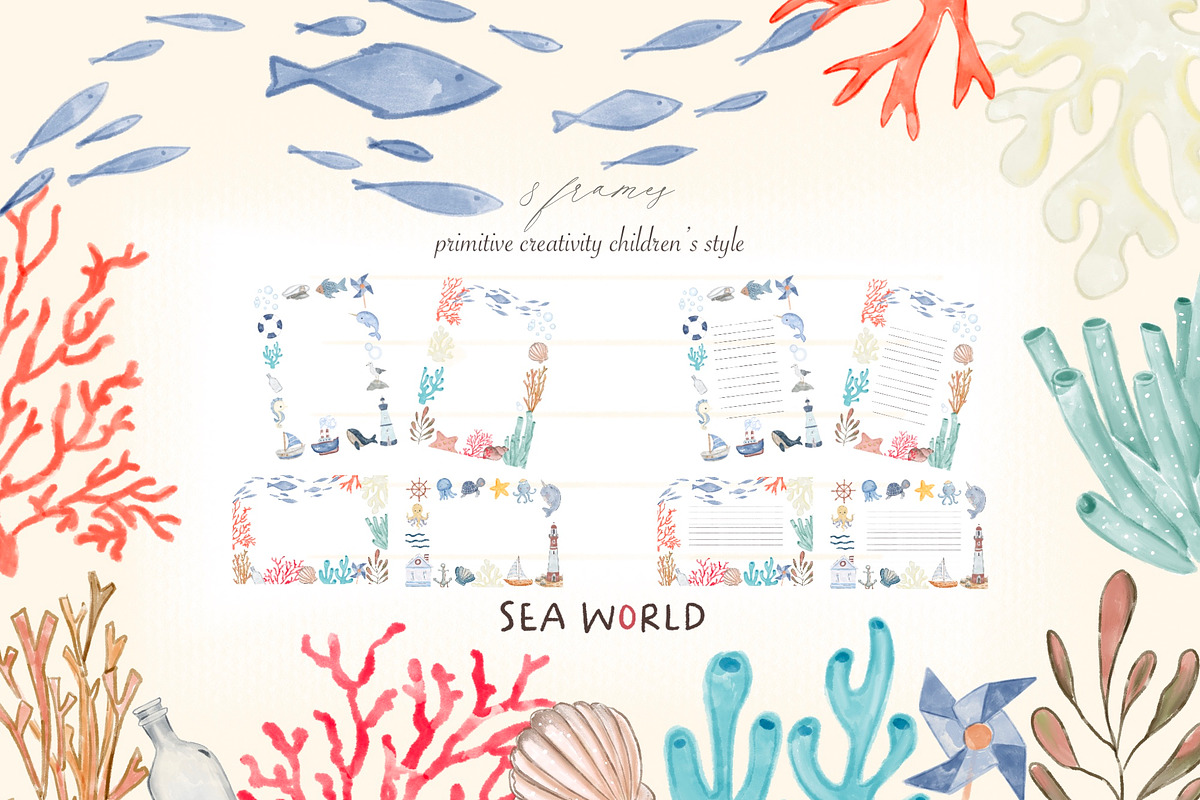 Sea world ,Baby pictures,PNG clipart, a Decorative Illustration by Hello My Print (Photo 6 of 9)