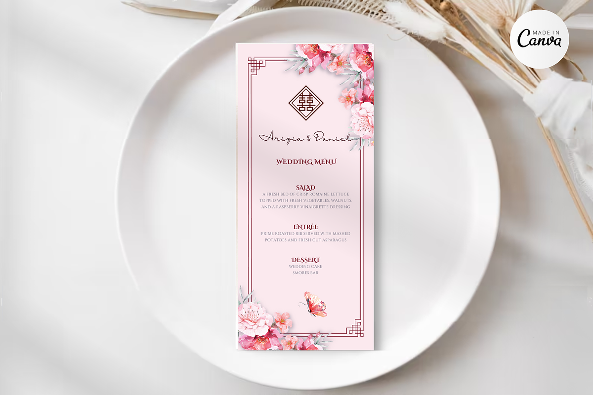 Asian Floral Wedding Invite - B5A, an Invitation Template by YeeqsWedding (Photo 5 of 8)
