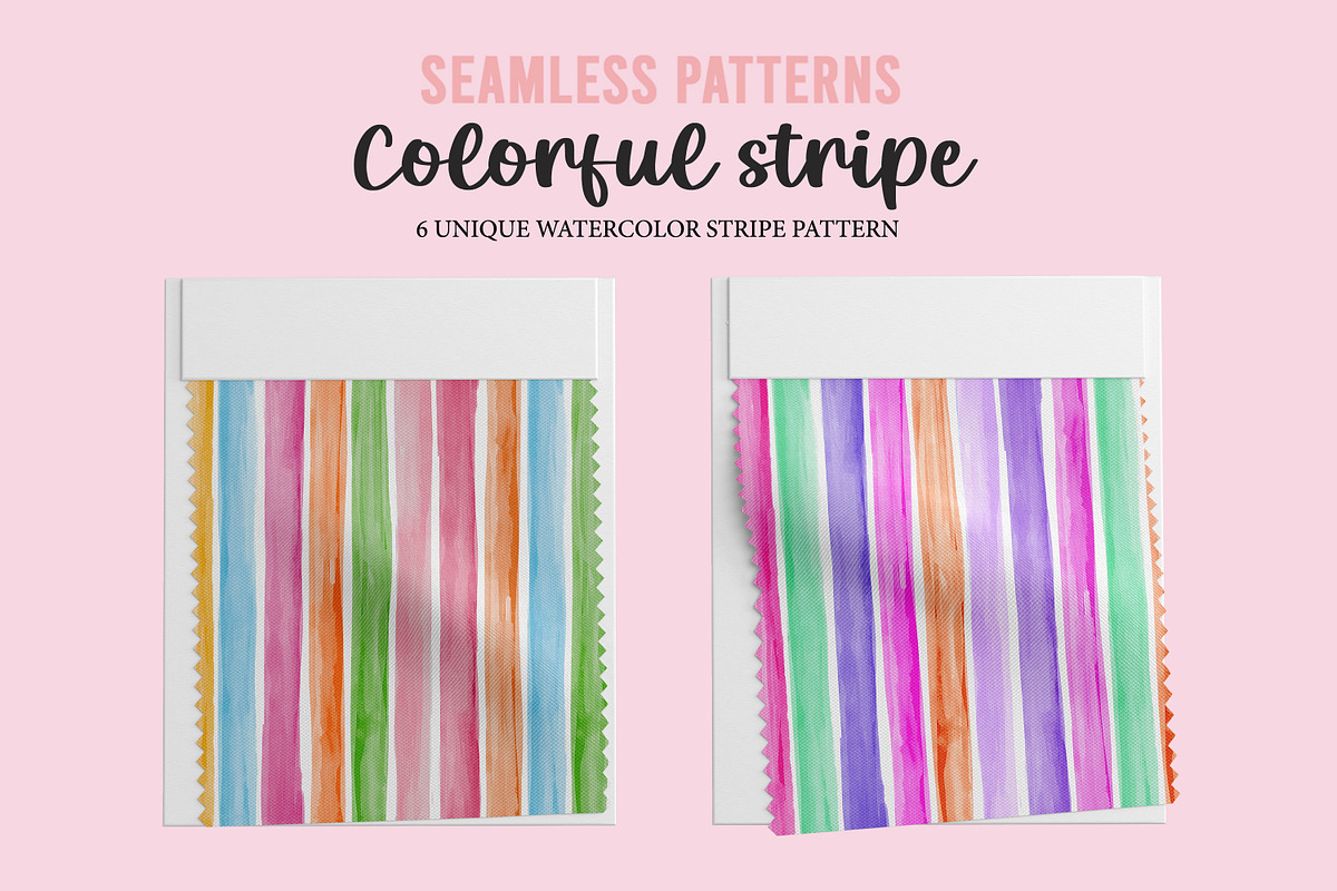Six Colourful Stripe Pattern, a Pattern Graphic by Waterystrokes (Photo 4 of 7)