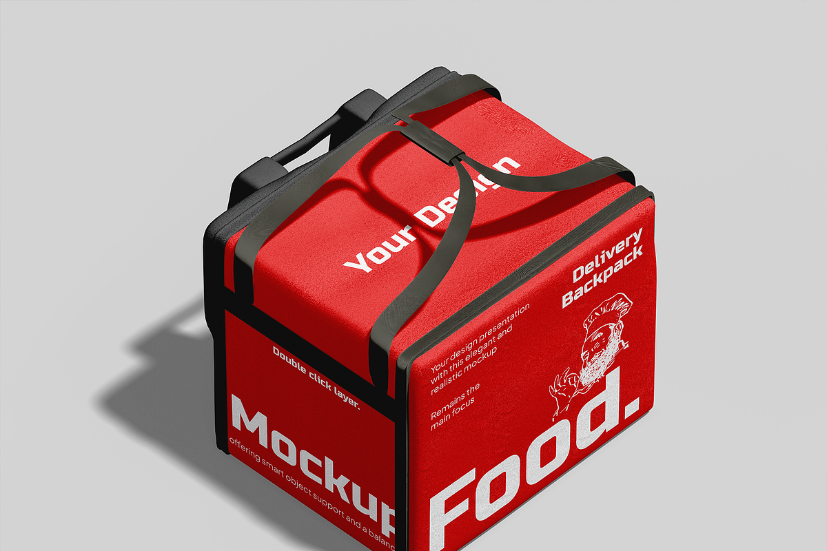 Food Delivery Backpack Mockup, a Product Mockup by Bartama Graphic (Photo 3 of 3)