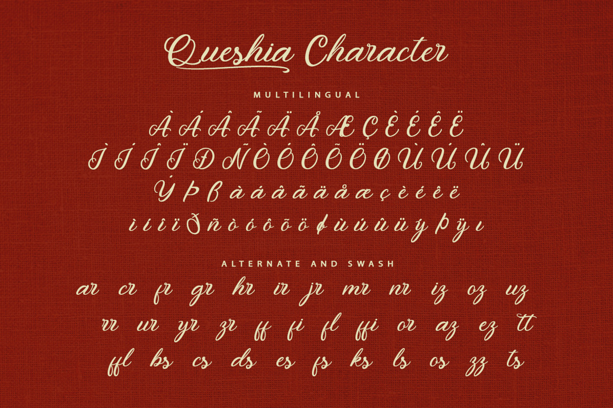 Queshia, a Script Font by kerismaker (Photo 8 of 10)