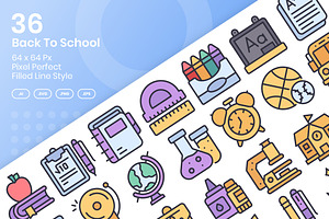 Back To School Icons - Filled Line, an Icon by Kmg Design