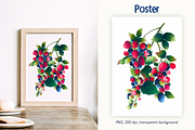 Blackberry fruits and leaves clipart, a Food Illustration by Harmony Draws (Thumbnail 6 of 6)
