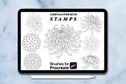 100 procreate chrysanthemum stamps, a Brush Add-On by Arts For Peace (Thumbnail 8 of 9)