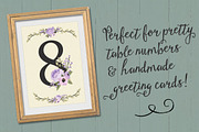 Lavender Floral Numbers Clip Art, an Illustration by Amanda Ilkov (Thumbnail 4 of 5)