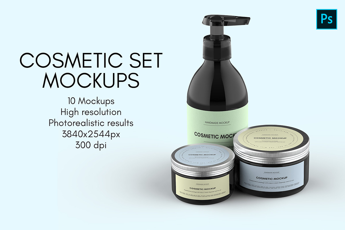 Cosmetic Set Mockups - 10 views, a Packaging Mockup by Illusiongraphic (Photo 1 of 14)
