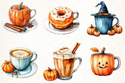 Pumpkin and Coffee Halloween Bundle, an Illustration by Pixels.Craft (Thumbnail 3 of 7)